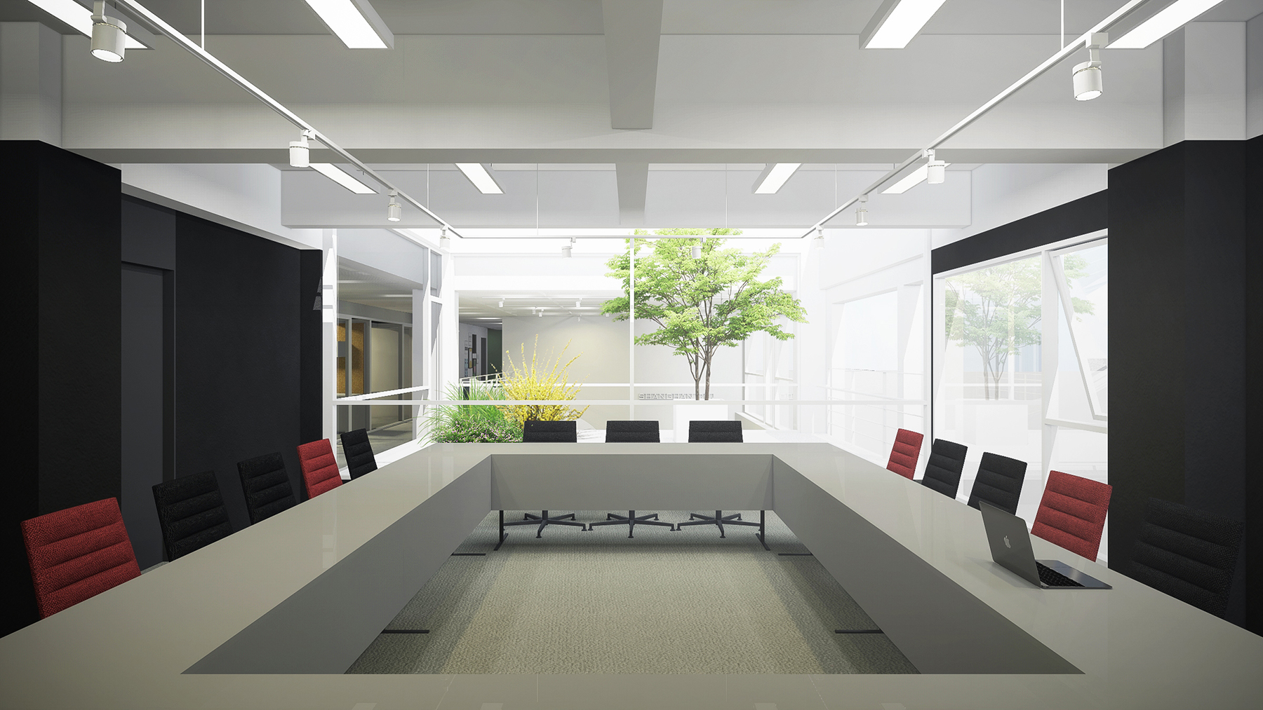 4-05 由六樓會(huì)議室看庭院  Viewing the courtyard from 6F meeting room  ?柯笠建筑 Atelier LI.jpg